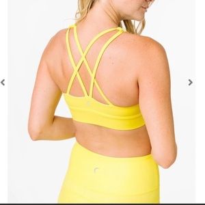 Yellow Metallic Sports Bra
